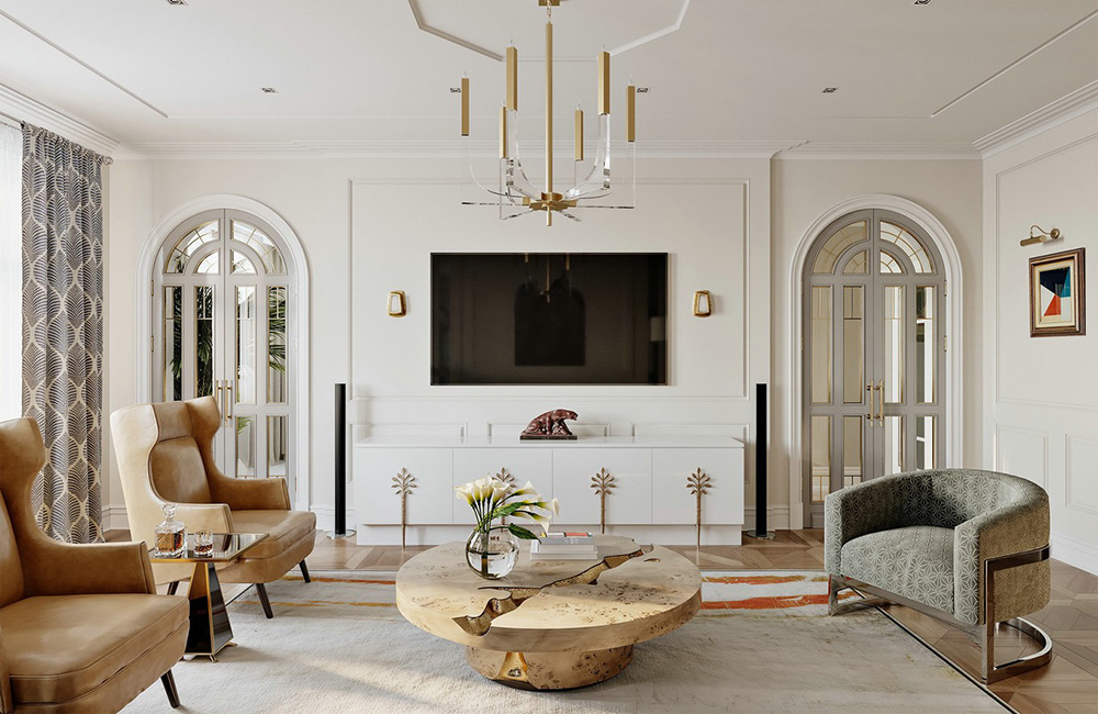 田園輕奢風格室內(nèi)裝修效果圖-碧桂園新仕界四居180平米-客廳電視柜 田園輕奢風格室內(nèi)裝修效果圖-碧桂園新仕界四居180平米-客廳電視柜