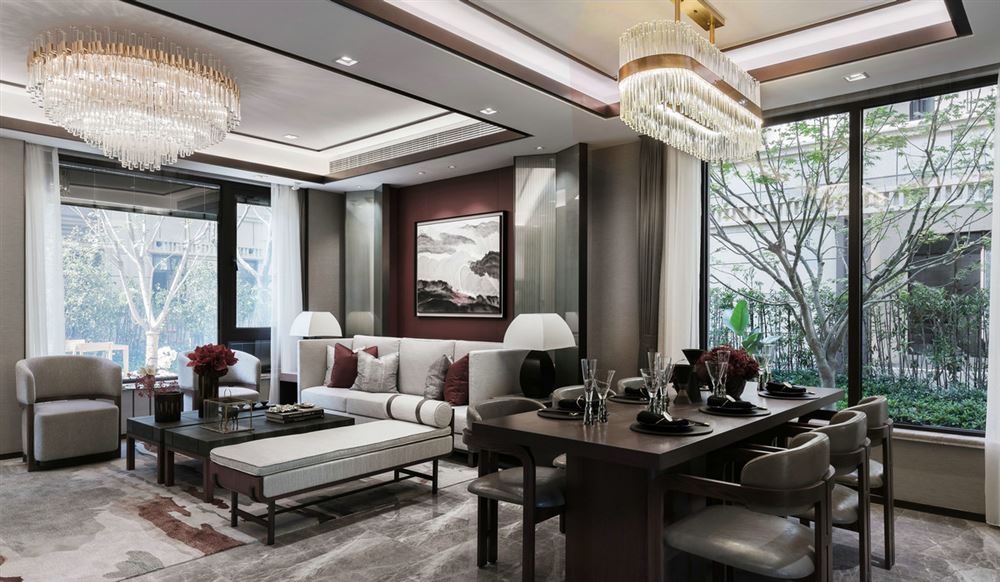 佛山市弘陽德商昕悅府新中式風格別墅裝修案例