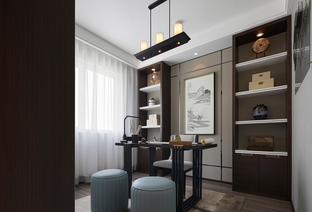 新中式風(fēng)格室內(nèi)家裝案例效果圖-書房 新中式風(fēng)格室內(nèi)家裝案例效果圖-書房