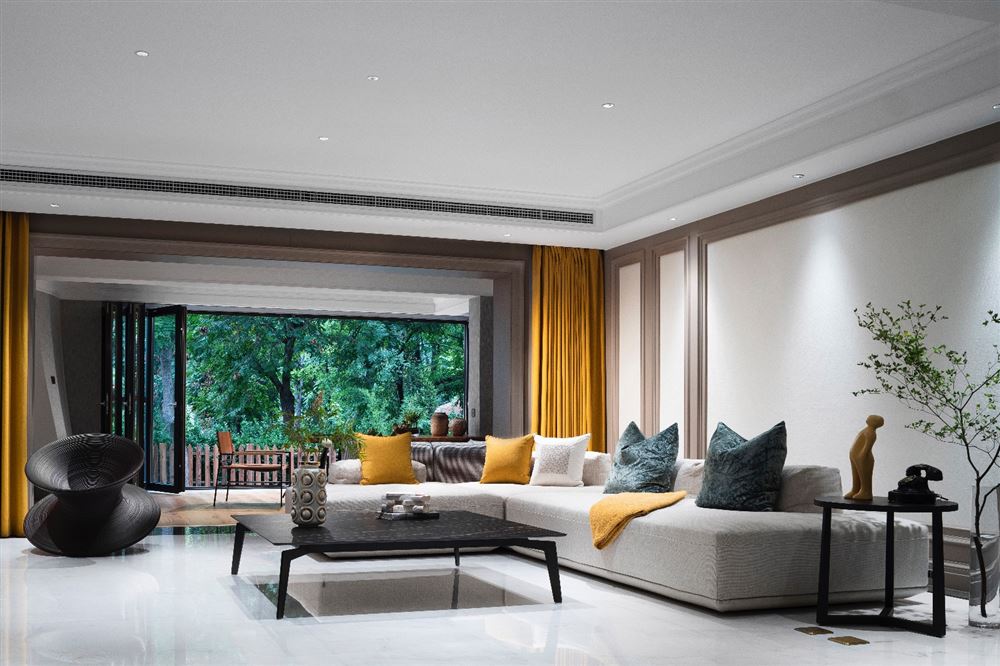 江門市銀泉花園美式風格三居室裝修案例