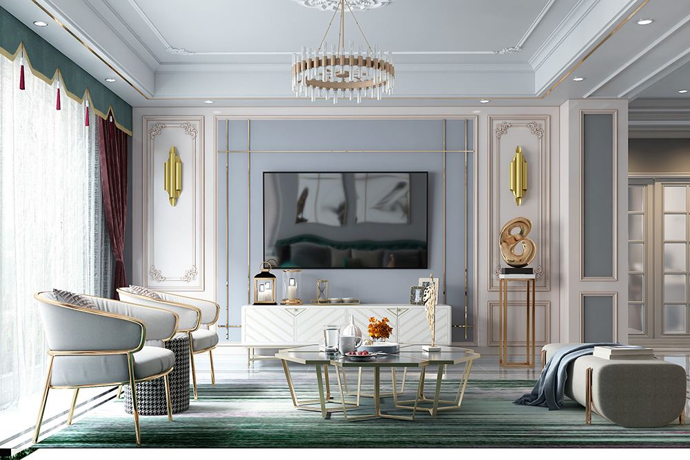 佛山市建發(fā)·融創(chuàng)·雅居樂丨和璽美式風格四居室裝修案例