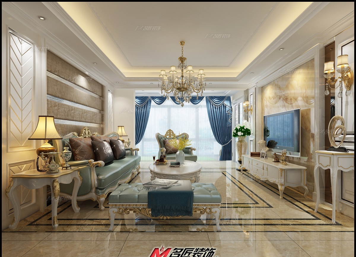 佛山市萬科金域水岸歐式風格四居室裝修案例