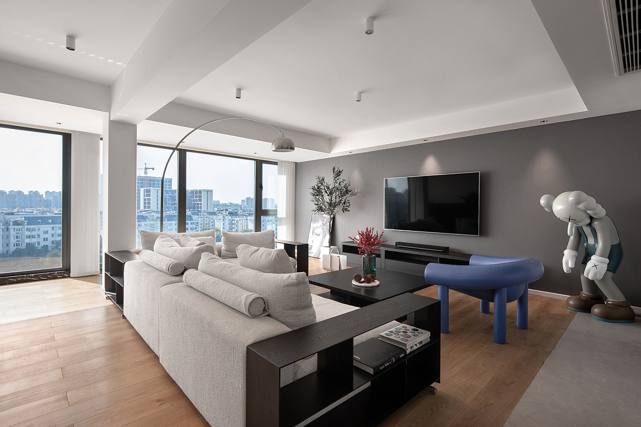 裝修公司現(xiàn)代極簡風格室內裝修效果圖-客廳