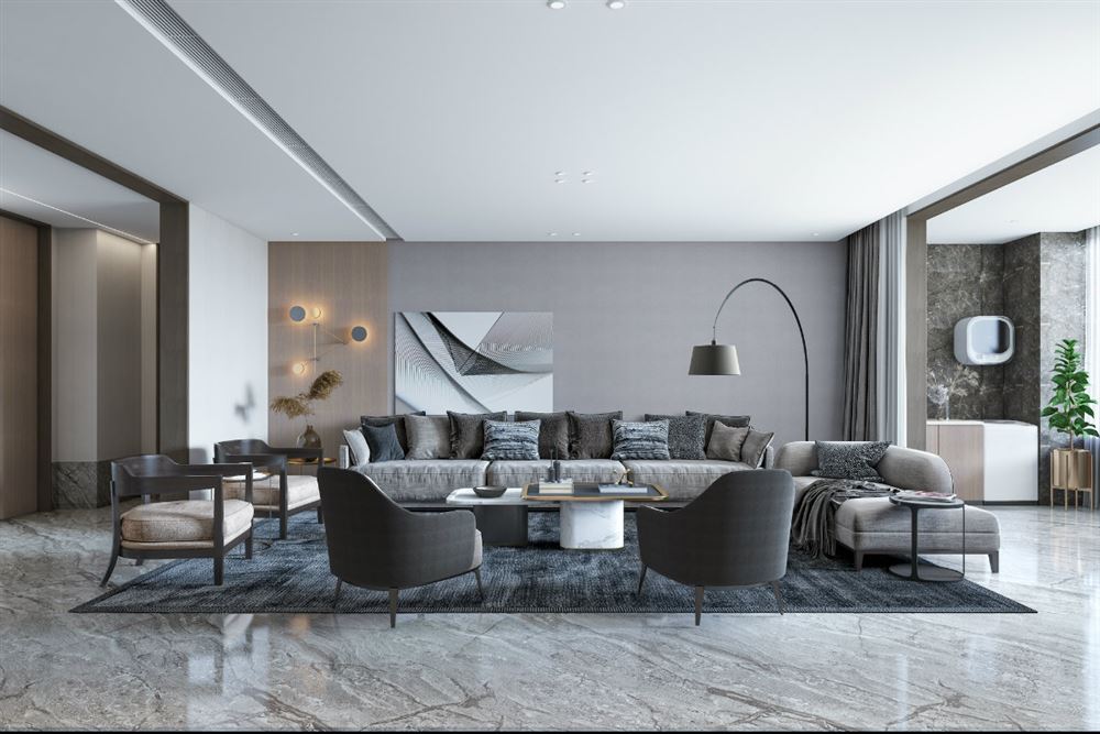 廣州市美林湖畔現(xiàn)代風格三居室裝修案例