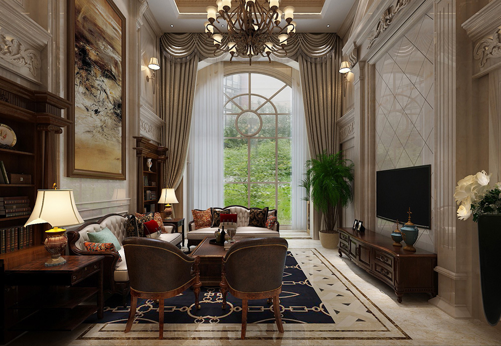 歐式風格別墅裝修設計效果圖-美的御海東郡別墅460平米-別墅客廳裝修設計 歐式風格別墅裝修設計效果圖-美的御海東郡別墅460平米-別墅客廳裝修設計