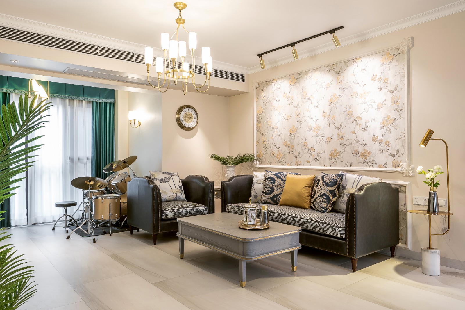 裝修案例美式輕奢風(fēng)格室內(nèi)裝修效果圖-客廳 裝修案例美式輕奢風(fēng)格室內(nèi)裝修效果圖-客廳