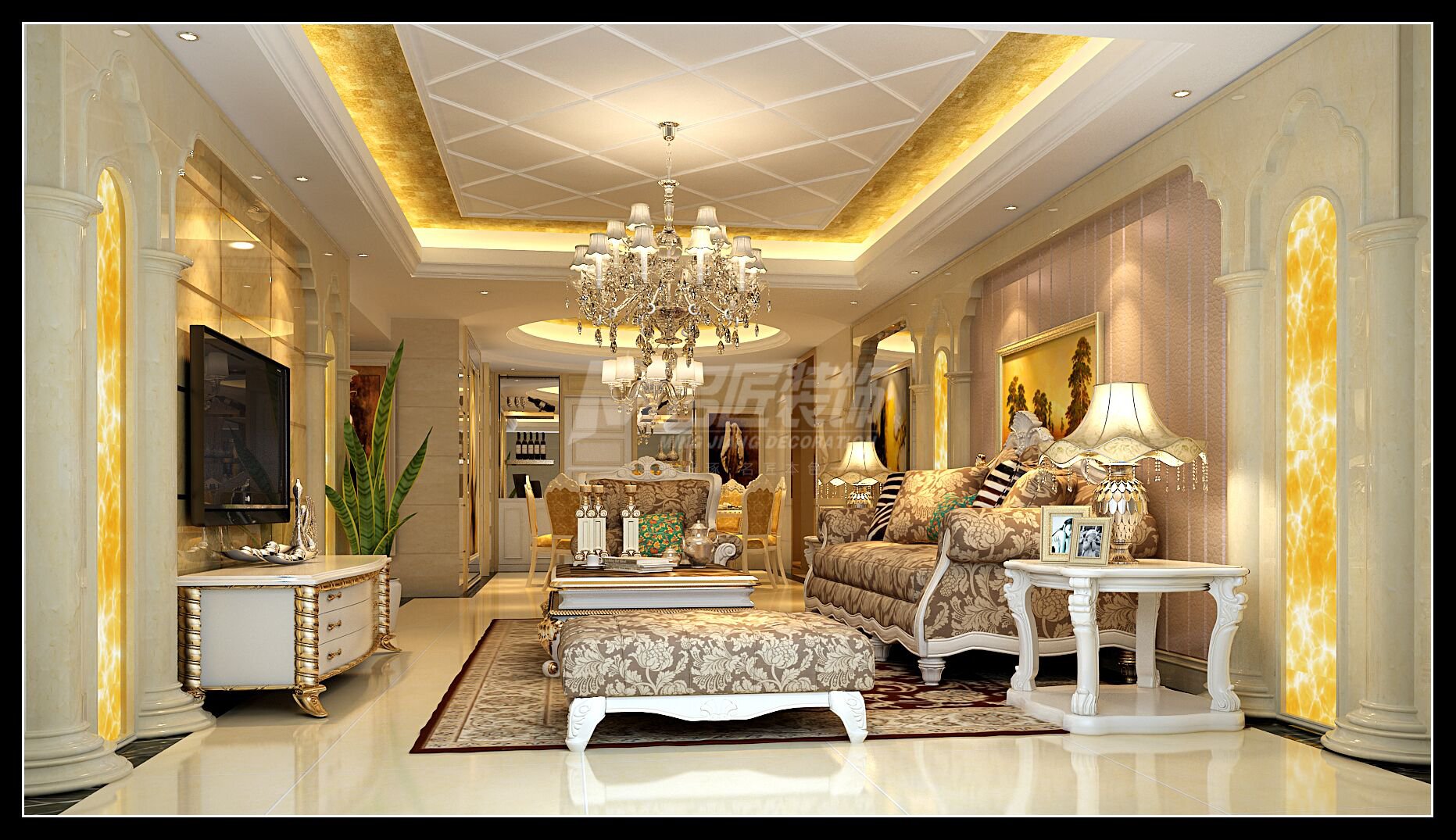 廣州市保利心語花園歐式風(fēng)格四居室裝修案例