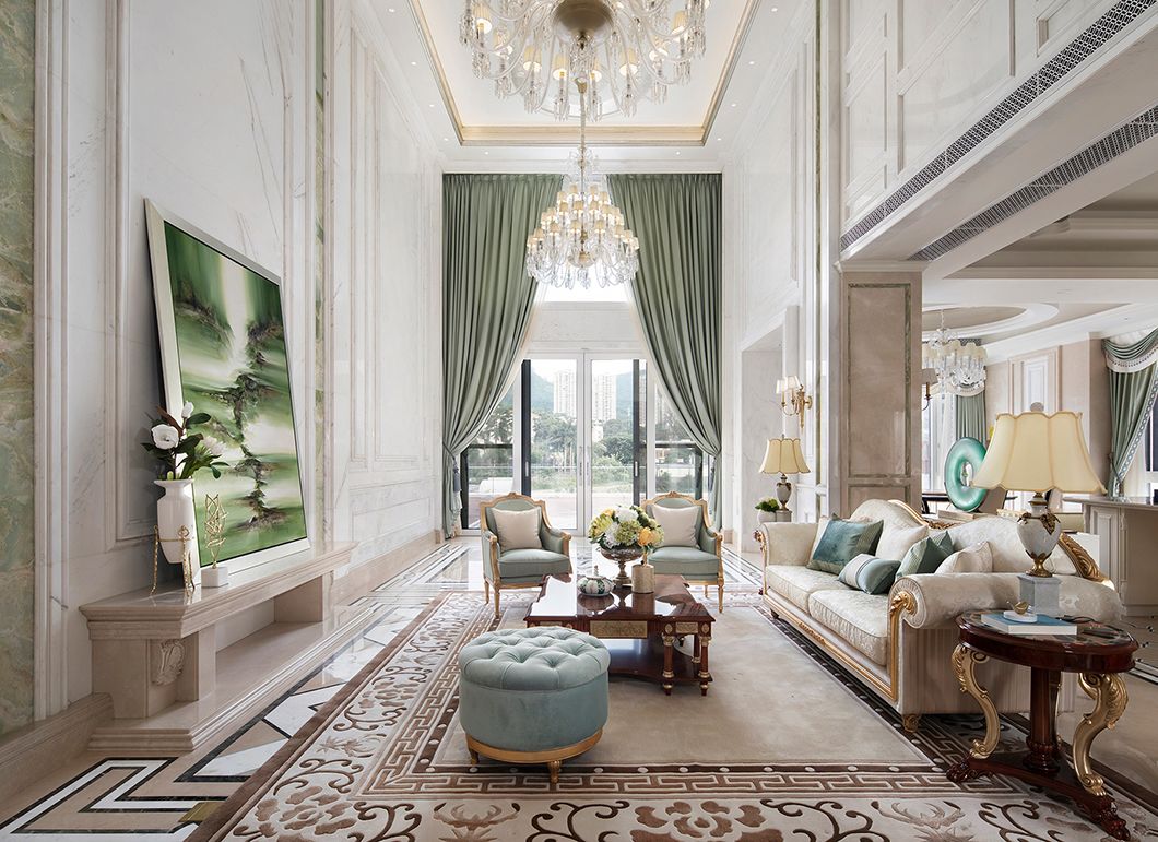 佛山裝修公司法式風(fēng)格別墅裝修效果圖-客廳 佛山裝修公司法式風(fēng)格別墅裝修效果圖-客廳