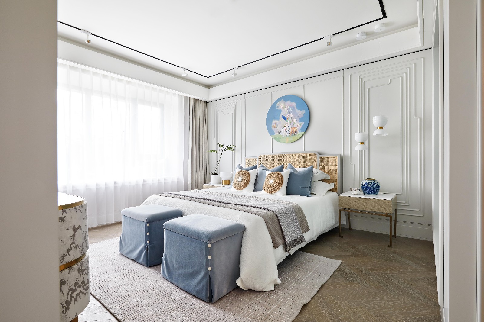 法式風格家裝設計室內(nèi)裝修效果圖-臥室