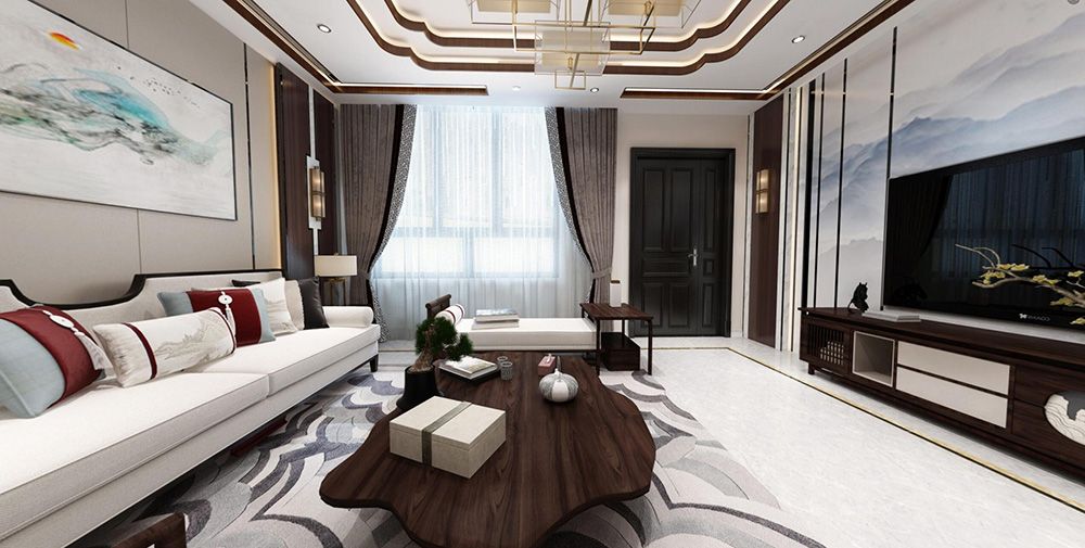 佛山碧桂園別墅250平米新中式風格室內(nèi)裝修案例-客廳 佛山碧桂園別墅250平米新中式風格室內(nèi)裝修案例-客廳