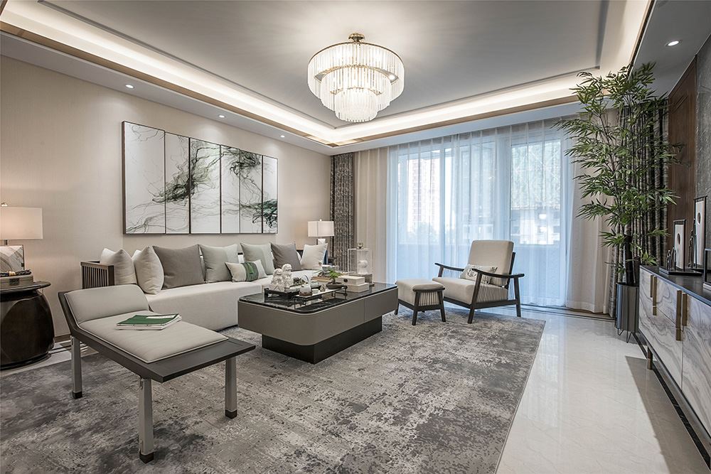 南寧市華潤(rùn)萬象華府新中式風(fēng)格三居室裝修案例