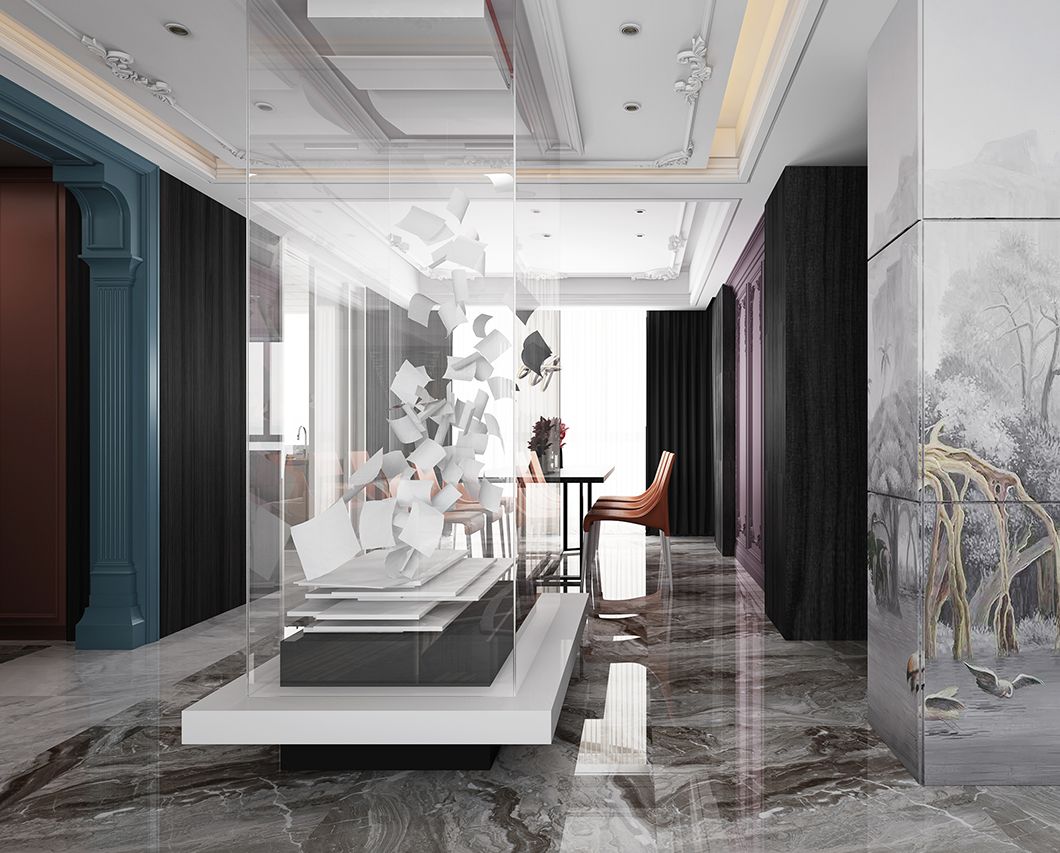 時(shí)尚輕奢風(fēng)格家裝設(shè)計(jì)室內(nèi)裝修效果圖-玄關(guān) 時(shí)尚輕奢風(fēng)格家裝設(shè)計(jì)室內(nèi)裝修效果圖-玄關(guān)