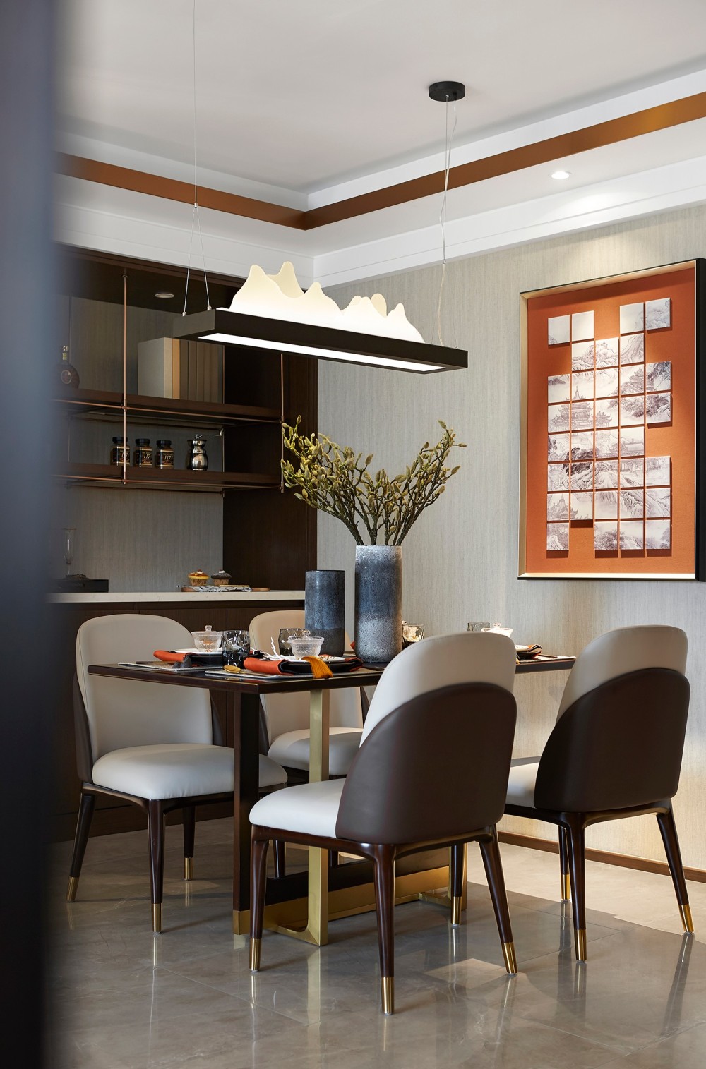 新中式風(fēng)格室內(nèi)家裝案例效果圖-餐廳 新中式風(fēng)格室內(nèi)家裝案例效果圖-餐廳