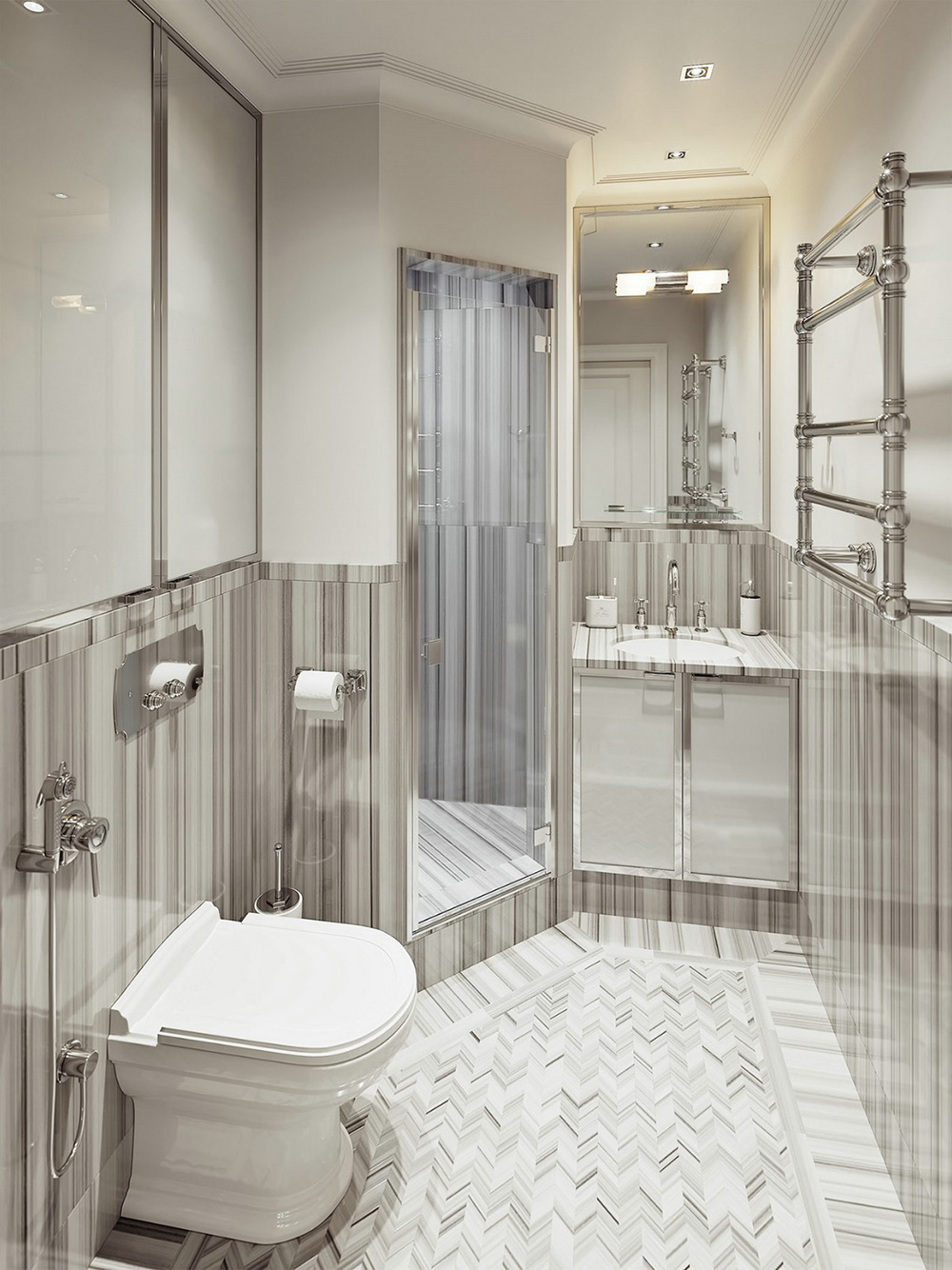 田園輕奢風格室內(nèi)裝修效果圖-碧桂園新仕界四居180平米-淋浴間 田園輕奢風格室內(nèi)裝修效果圖-碧桂園新仕界四居180平米-淋浴間