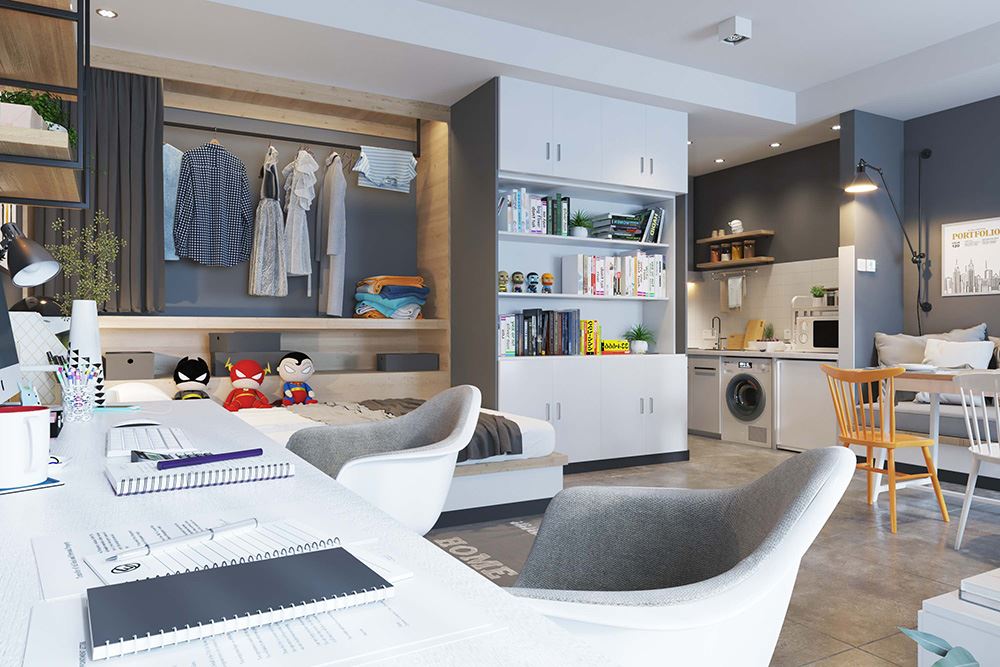 佛山市美的半島莊園現(xiàn)代簡約風(fēng)格二居室裝修案例