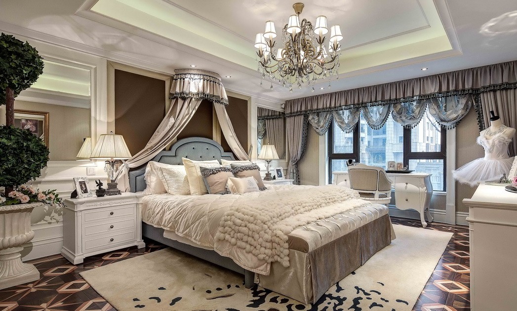 法式巴洛克風格室內(nèi)設(shè)計家裝案例-主臥 法式巴洛克風格室內(nèi)設(shè)計家裝案例-主臥