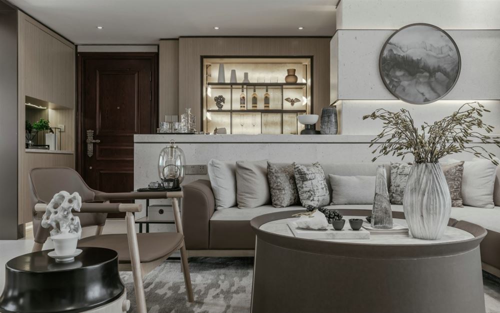 江門市百盈御泉灣新中式風(fēng)格三居室裝修案例