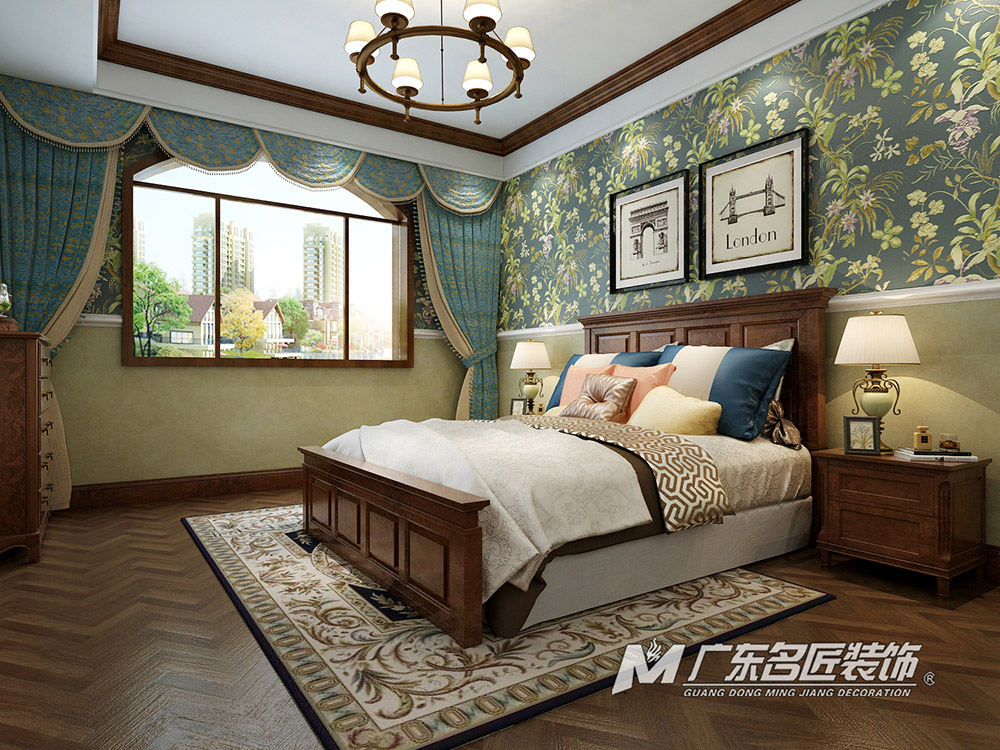 九號(hào)別墅410平米美式鄉(xiāng)村風(fēng)格裝修案例-主臥 九號(hào)別墅410平米美式鄉(xiāng)村風(fēng)格裝修案例-主臥