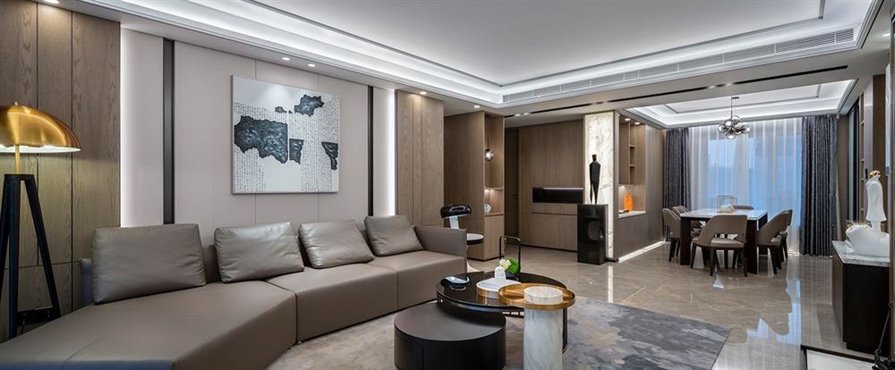 江門市珠江國際新城新中式風(fēng)格三居室裝修案例