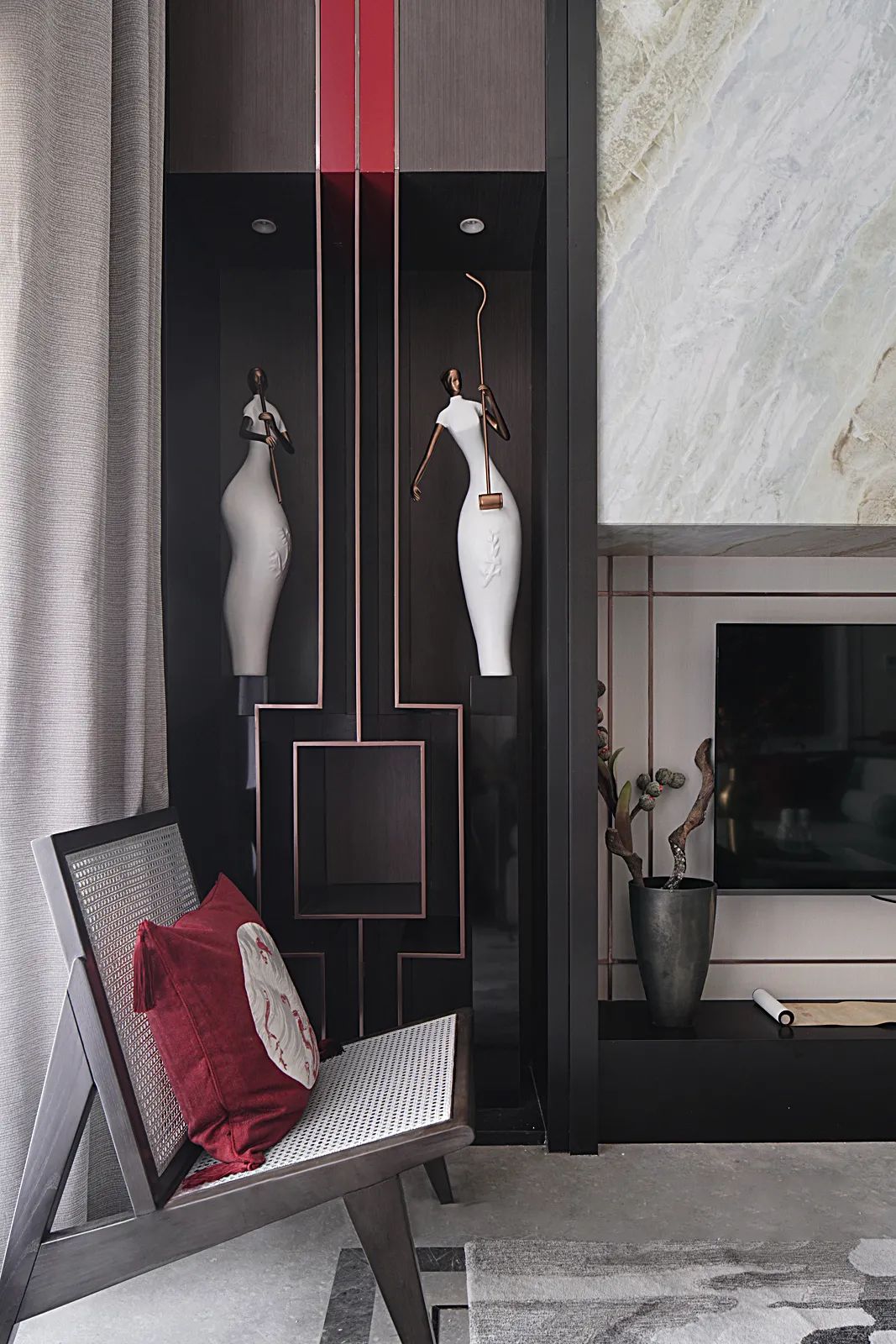 新中式風(fēng)格室內(nèi)設(shè)計(jì)家裝案例-客廳背景墻 新中式風(fēng)格室內(nèi)設(shè)計(jì)家裝案例-客廳背景墻