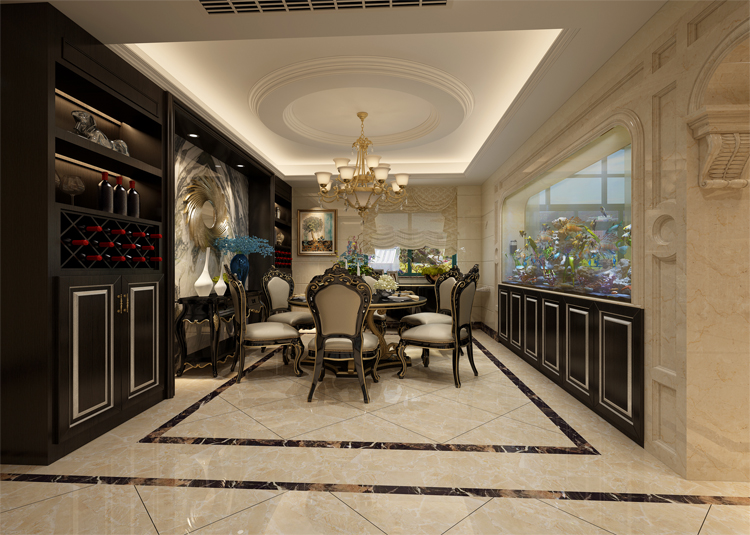 簡約歐式風格別墅裝修設(shè)計效果圖-雅寶名門世家別墅360平米-別墅餐廳裝修設(shè)計 簡約歐式風格別墅裝修設(shè)計效果圖-雅寶名門世家別墅360平米-別墅餐廳裝修設(shè)計
