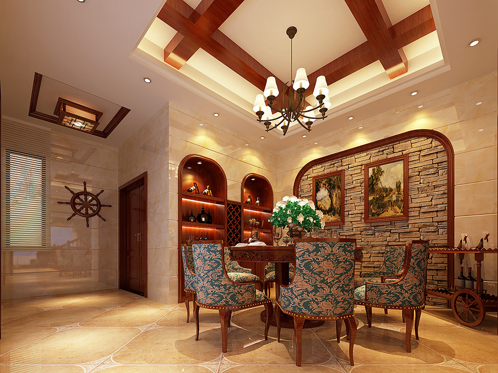 華達(dá)新城四居204平米美式風(fēng)格裝修案例-餐廳 華達(dá)新城四居204平米美式風(fēng)格裝修案例-餐廳