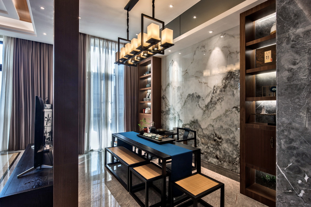 新中式風格家裝設計室內(nèi)裝修效果圖-茶室 新中式風格家裝設計室內(nèi)裝修效果圖-茶室