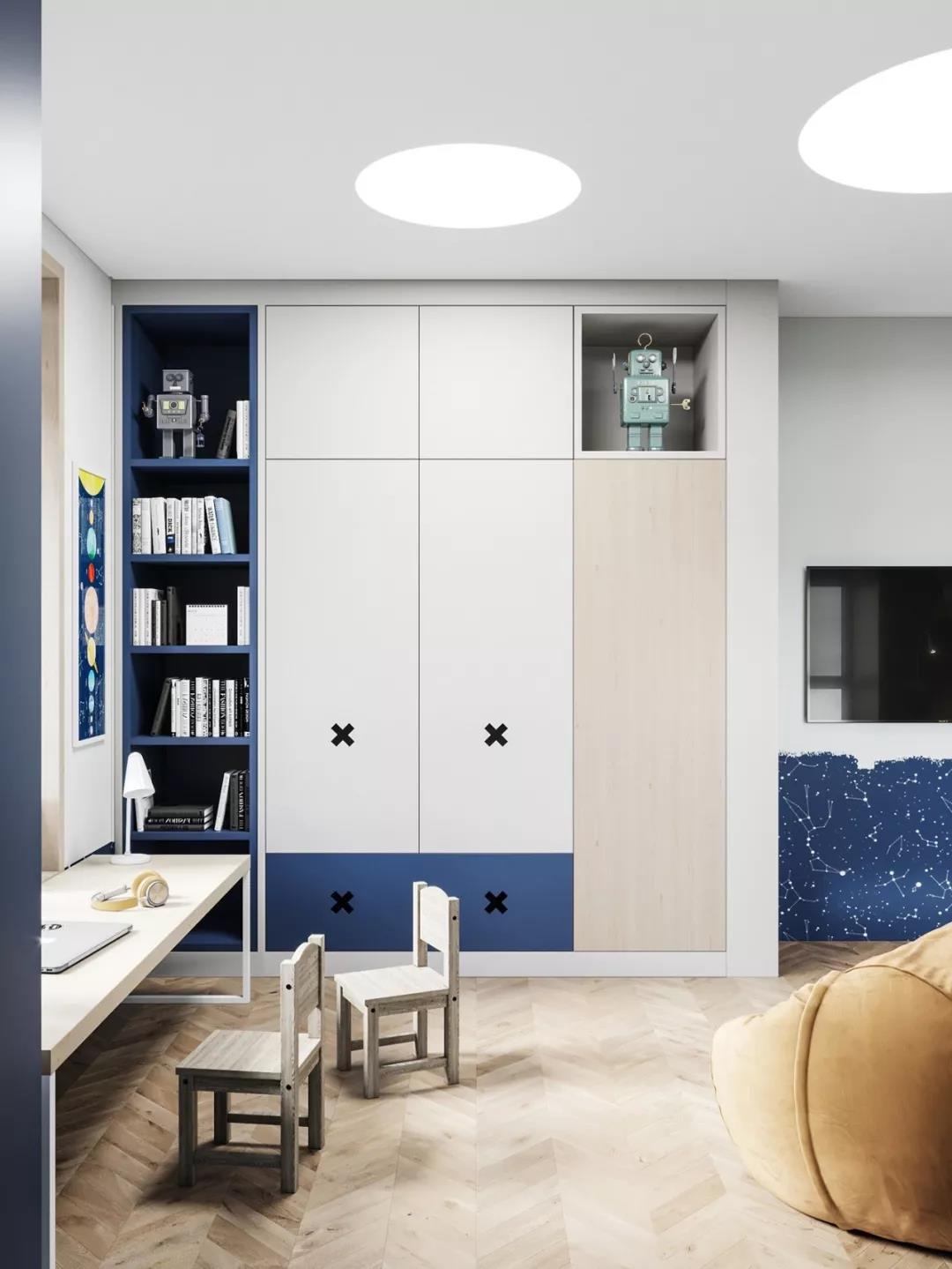 高級(jí)灰+原木色現(xiàn)代風(fēng)格室內(nèi)裝修設(shè)計(jì)效果圖-萬達(dá)華府四居140平米-兒童房 高級(jí)灰+原木色現(xiàn)代風(fēng)格室內(nèi)裝修設(shè)計(jì)效果圖-萬達(dá)華府四居140平米-兒童房