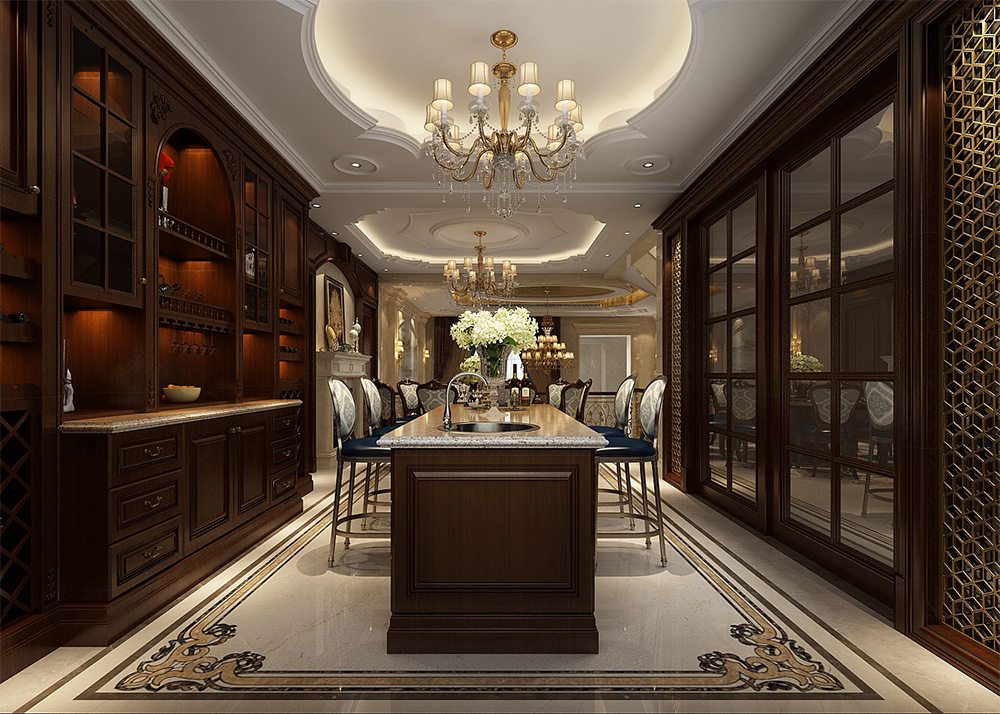 裝修案例經(jīng)典美式風(fēng)格別墅裝修效果圖-餐廳全景 裝修案例經(jīng)典美式風(fēng)格別墅裝修效果圖-餐廳全景