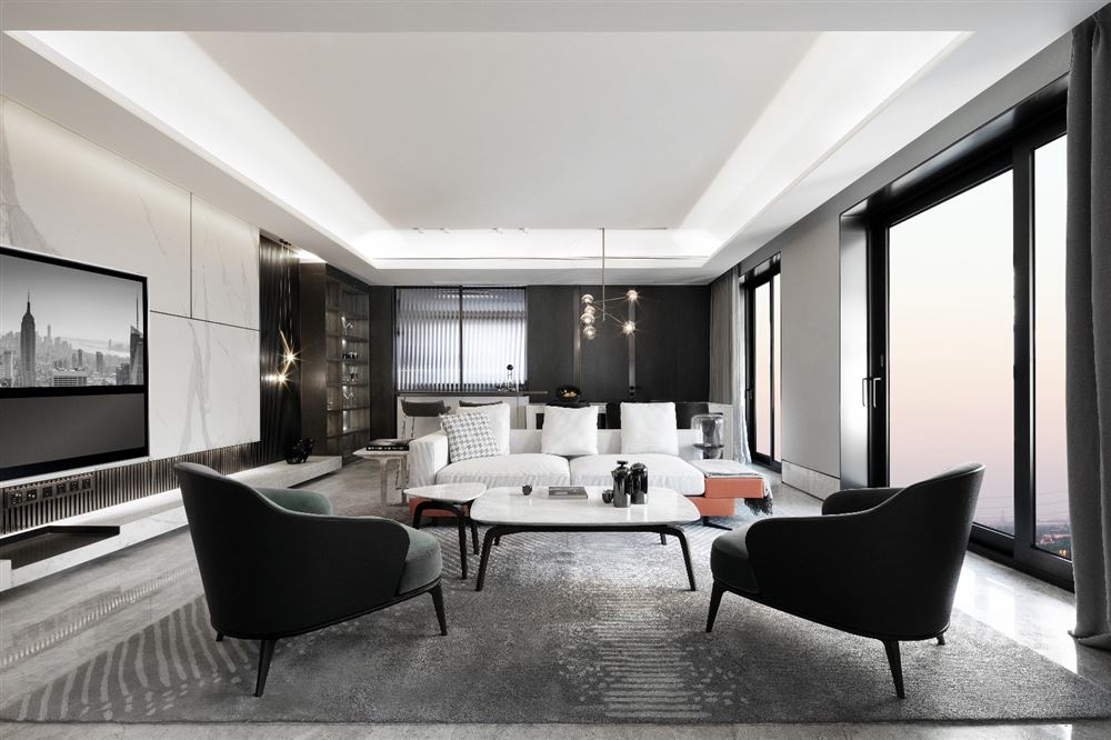 佛山市綠城·桂語蘭庭輕奢風(fēng)格三居室裝修案例