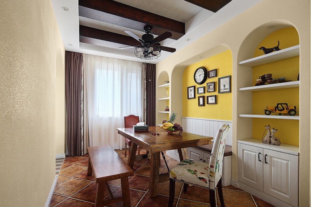 美式田園風(fēng)格室內(nèi)家裝案例效果圖-餐廳 美式田園風(fēng)格室內(nèi)家裝案例效果圖-餐廳