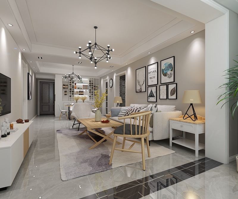 連云港市中茵名都北歐風(fēng)格三居室裝修案例