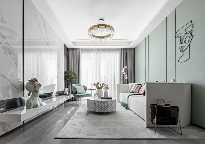 簡歐輕奢風(fēng)格室內(nèi)設(shè)計家裝案例-客廳 簡歐輕奢風(fēng)格室內(nèi)設(shè)計家裝案例-客廳