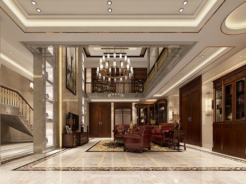 常州市玉蘭廣場(chǎng)春曉苑新中式風(fēng)格別墅裝修案例