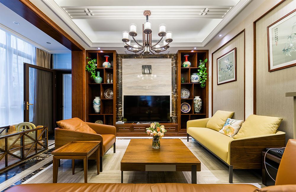 自貢市晨光城市花園A區(qū)新中式風(fēng)格別墅裝修案例