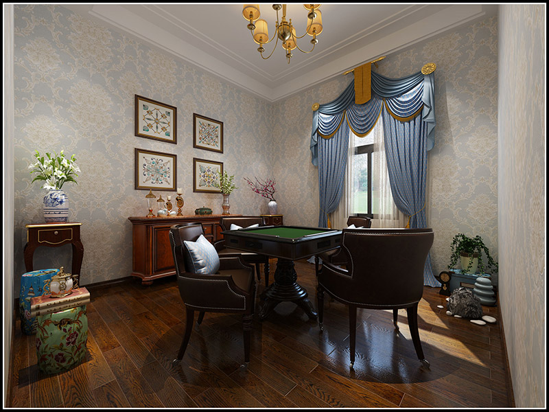 歐式風(fēng)格別墅裝修設(shè)計(jì)效果圖-南海灣別墅四層500平米-別墅裝修設(shè)計(jì)娛樂室