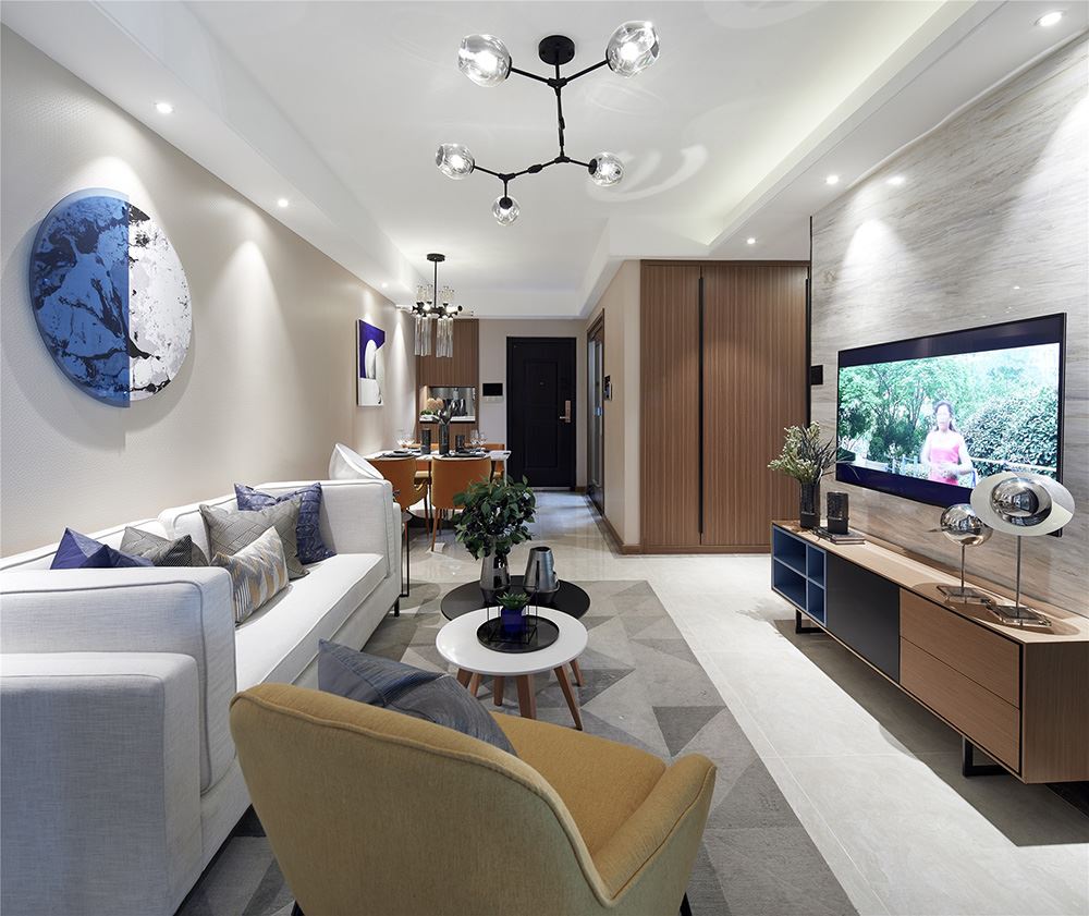 南寧市盛天華府現(xiàn)代風(fēng)格三居室裝修案例