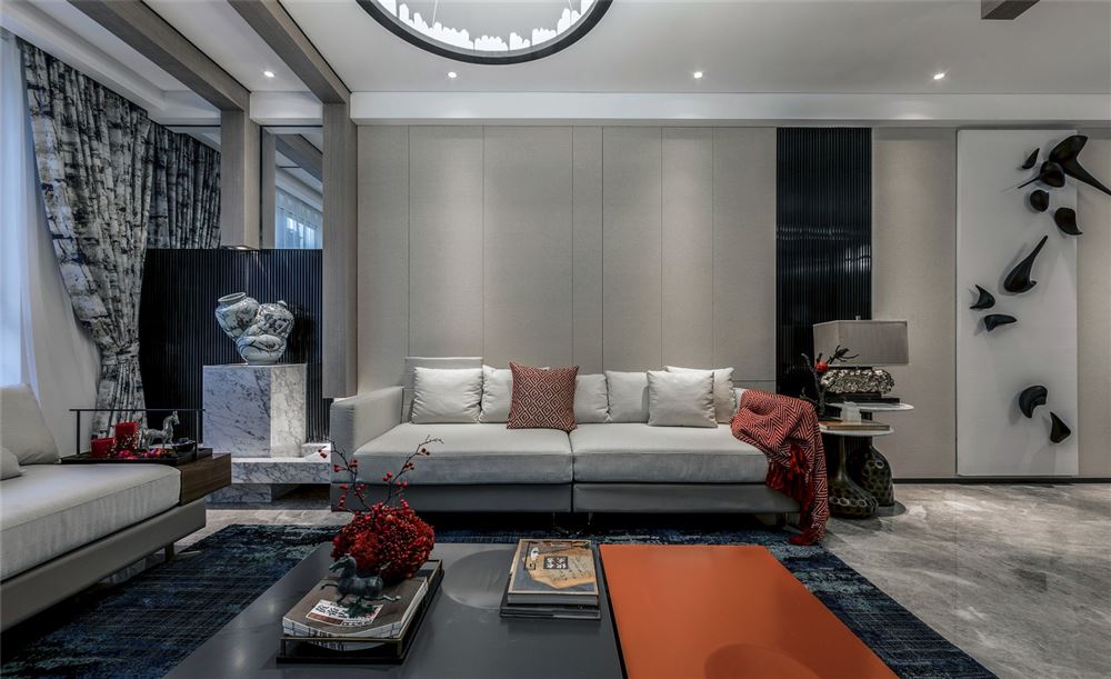 佛山市保利御江南新中式風(fēng)格三居室裝修案例