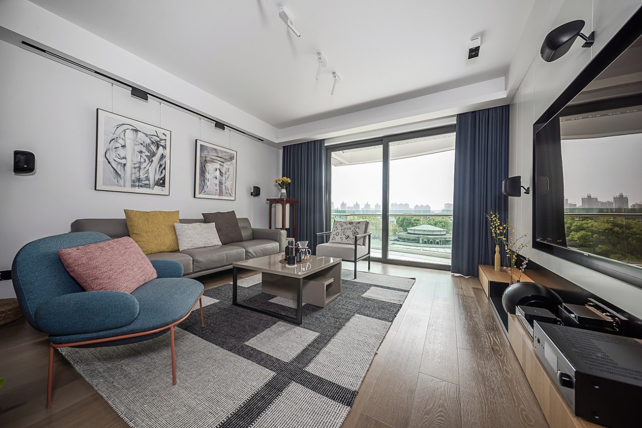 現(xiàn)代簡約風格室內家裝案例效果圖-客廳沙發(fā)