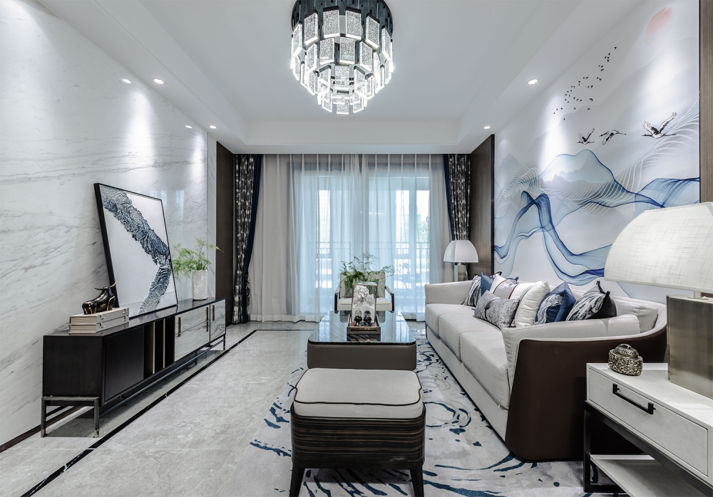 廣州市越秀星匯文璽新中式風格三居室裝修案例