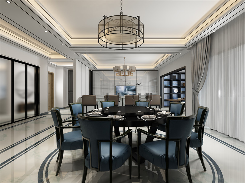 廣州市東圃廣場新中式風(fēng)格四居室裝修案例