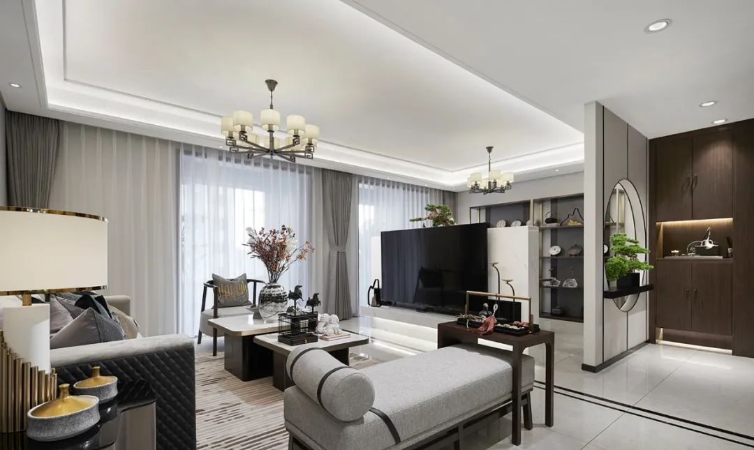 廣州市環(huán)市西路大院新中式風(fēng)格三居室裝修案例