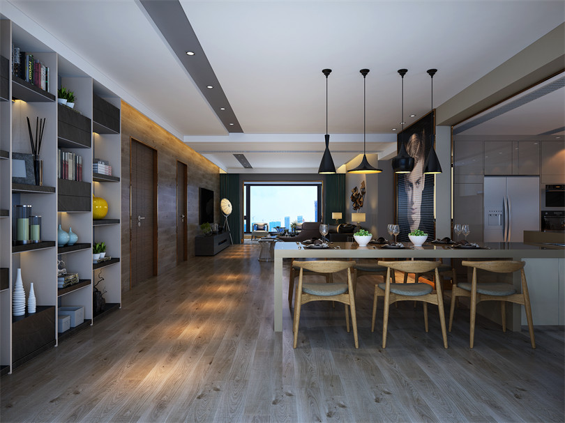 廣州101-200平米輕奢風格金域藍灣室內(nèi)設計效果圖