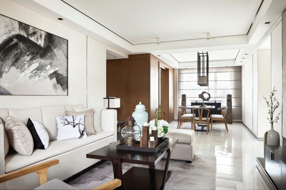 廣州市富力天朗明居新中式風(fēng)格三居室裝修案例