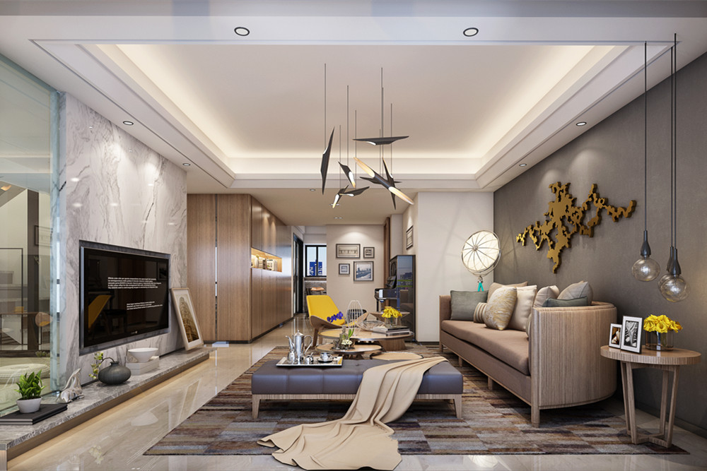 廣州市龍光峰景華庭新中式風格四居室裝修案例