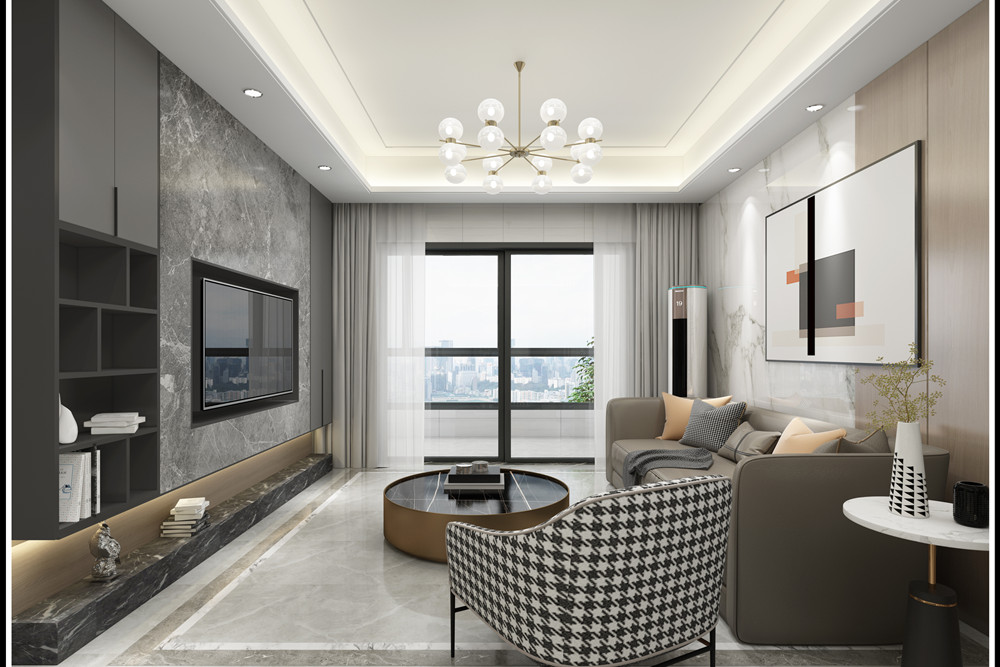 廣州市美林湖畔現(xiàn)代簡約風格三居室裝修案例