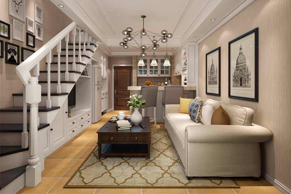 合肥市龍湖·車橋新界美式風(fēng)格三居室裝修案例