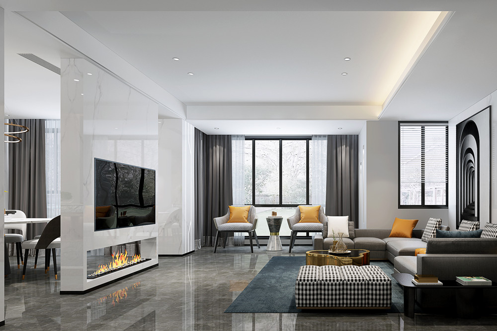 嘉興市東方甸園現(xiàn)代簡(jiǎn)約風(fēng)格復(fù)式裝修案例