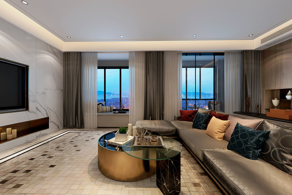 嘉興市濱江嘉苑現(xiàn)代簡約風格三居室裝修案例