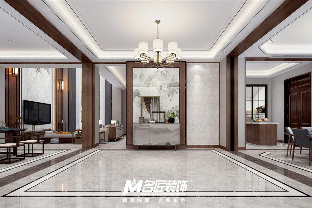 嘉興市寶石公館新中式風(fēng)格別墅裝修案例